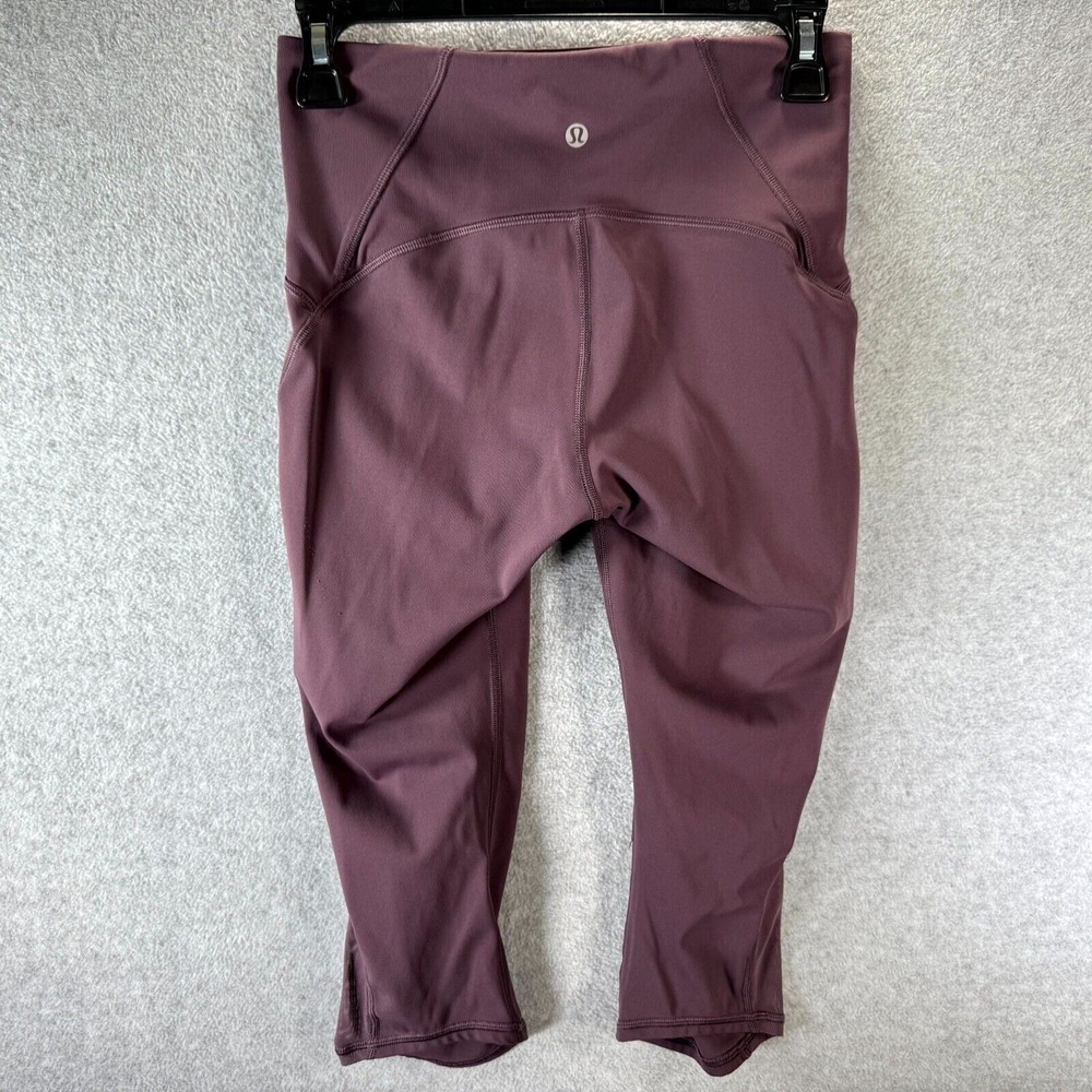 Lululemon Train Times Crop 17" Leggings Women's 6 Black Currant Full-On Luxtreme - Picture 2 of 10